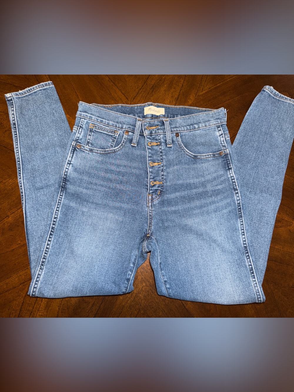 Madewell Women's High-Rise Button-Fly Light Blue Denim Jeans